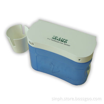 253.7Nm UVC Home Toothbrush Sterilizer Case with 4 AA Batteries, Measures 200 x 60 x 100mm